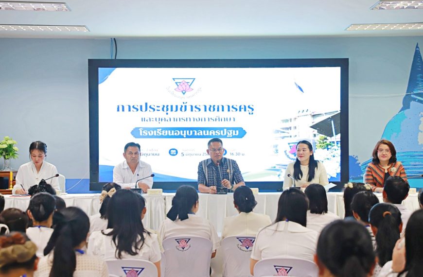การประชุมข้าราชการครูและบุคลากรทางการศึกษา เพื่อขับเคลื่อนการดำเนินงานและร่วมกันวางแผนการพัฒนาคุณภาพ…